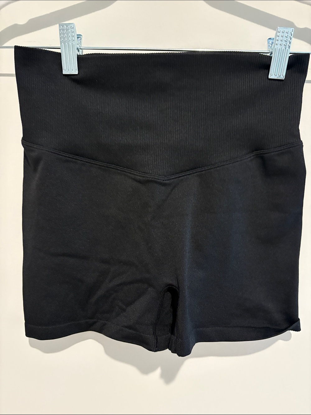 PINK Victoria's Secret Black High-Waist Ribbed Waistband Bike Shorts